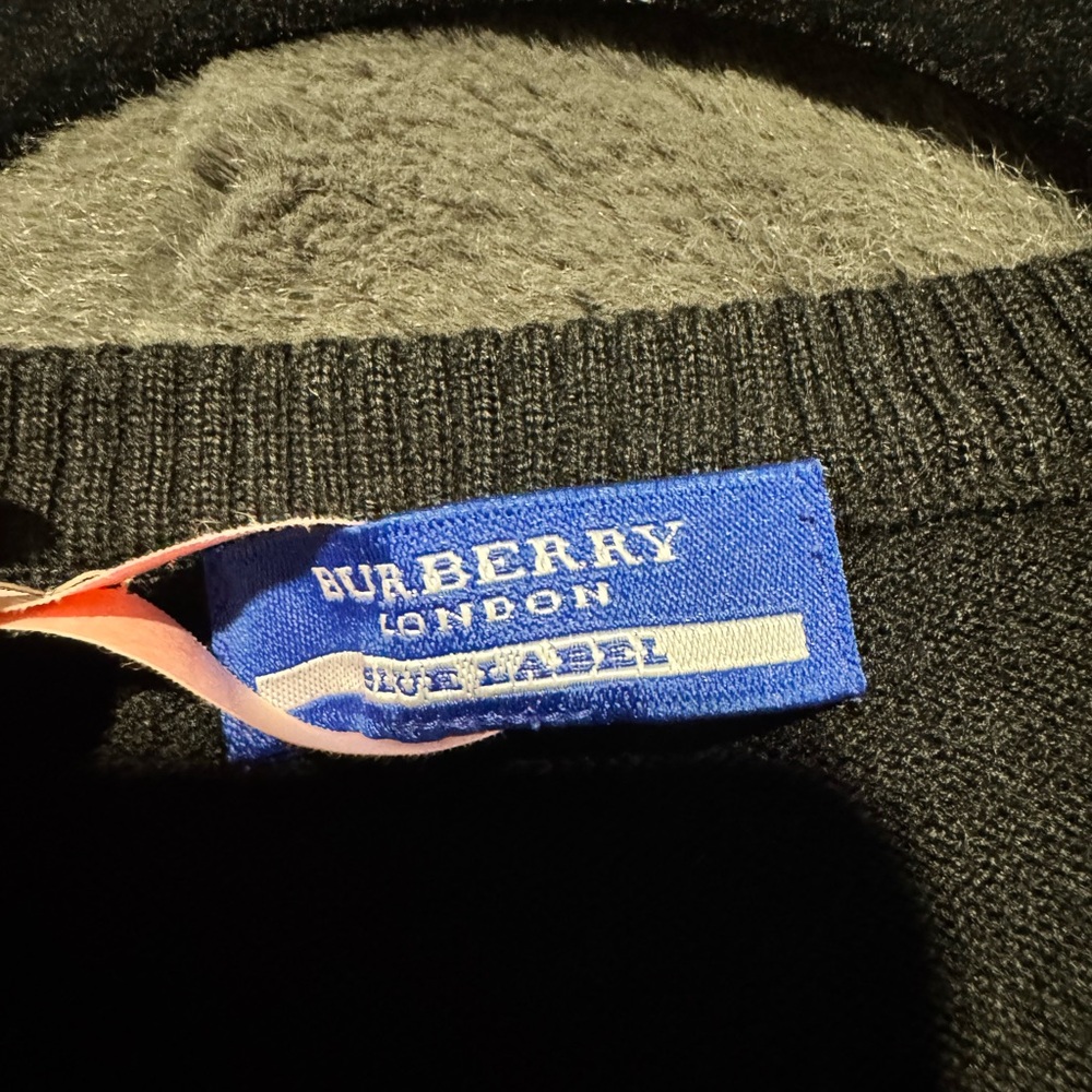 Burberry Black V-Neck Button-Placket Sweater - image 2